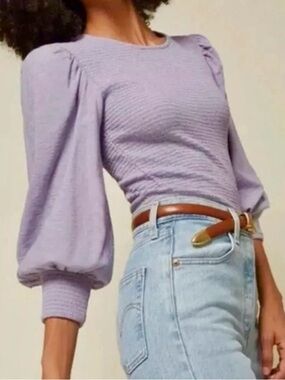 ⏰💲DROP- Nation Lavender Smocked Puff Sleeve Top